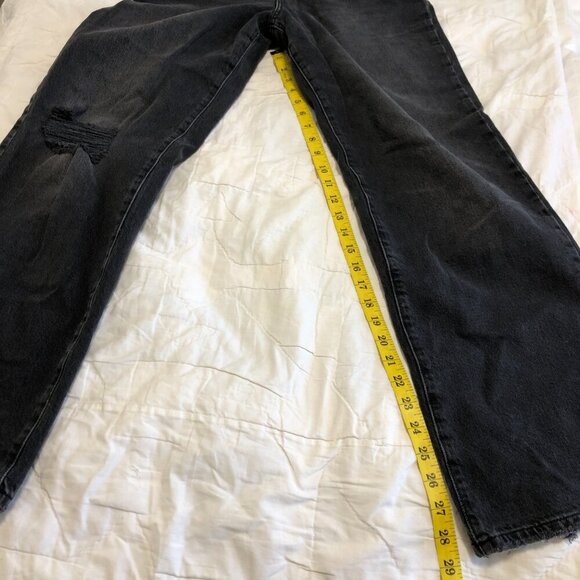 3/$25 ❥ Garage Straight Wide Leg High Waist Distressed Soft Black Size 5 Jeans - Picture 13 of 13